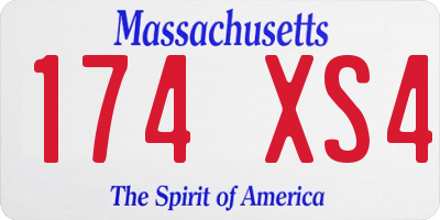 MA license plate 174XS4