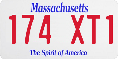 MA license plate 174XT1