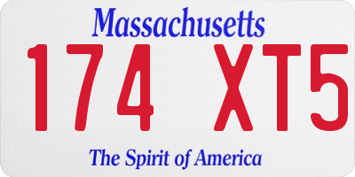 MA license plate 174XT5
