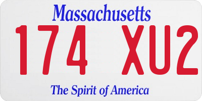 MA license plate 174XU2