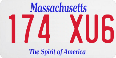 MA license plate 174XU6