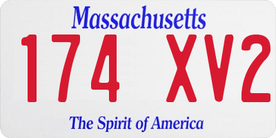 MA license plate 174XV2