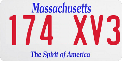 MA license plate 174XV3