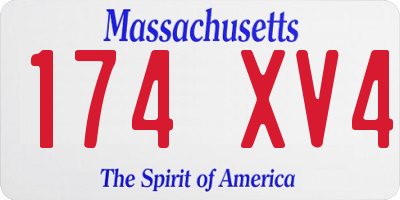 MA license plate 174XV4