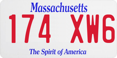 MA license plate 174XW6