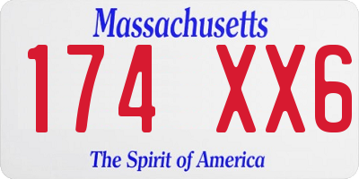 MA license plate 174XX6