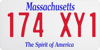 MA license plate 174XY1