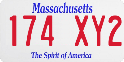 MA license plate 174XY2