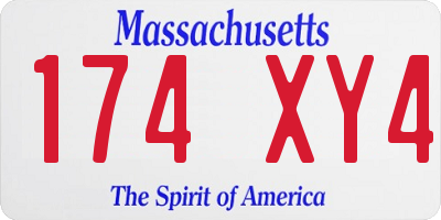 MA license plate 174XY4