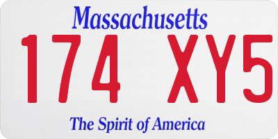 MA license plate 174XY5