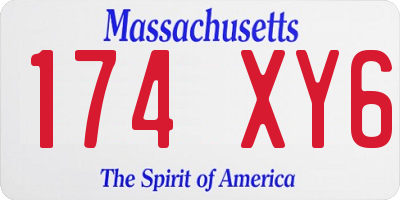 MA license plate 174XY6