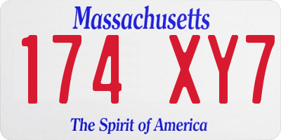 MA license plate 174XY7