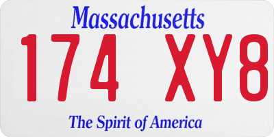 MA license plate 174XY8