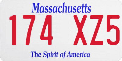 MA license plate 174XZ5
