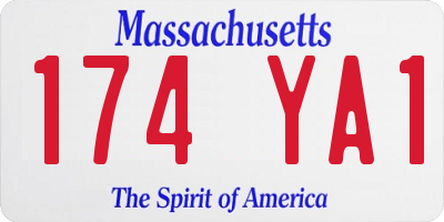 MA license plate 174YA1