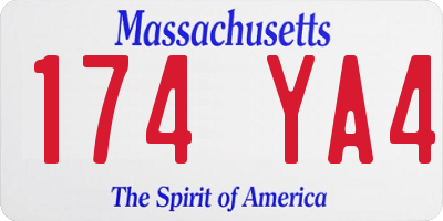 MA license plate 174YA4