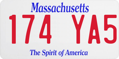 MA license plate 174YA5