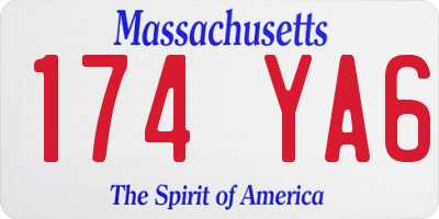 MA license plate 174YA6