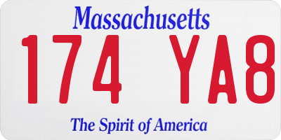 MA license plate 174YA8