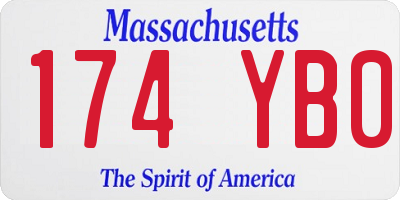 MA license plate 174YB0