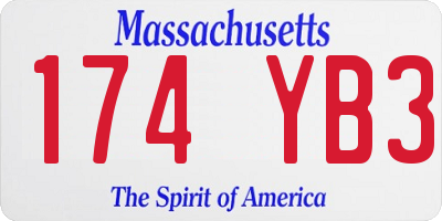 MA license plate 174YB3
