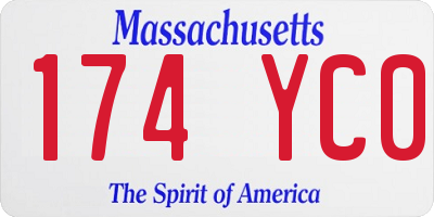 MA license plate 174YC0