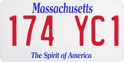 MA license plate 174YC1