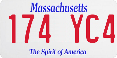 MA license plate 174YC4