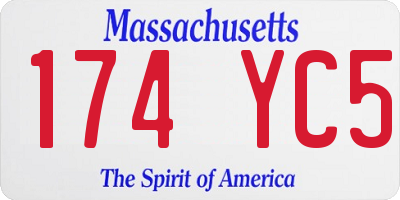 MA license plate 174YC5