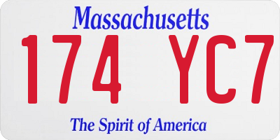 MA license plate 174YC7
