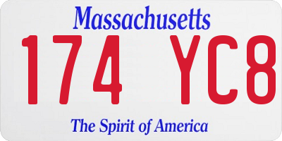 MA license plate 174YC8