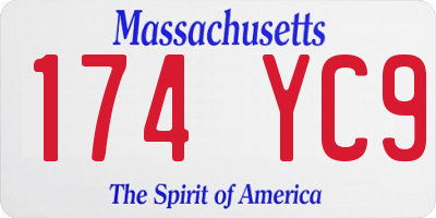 MA license plate 174YC9