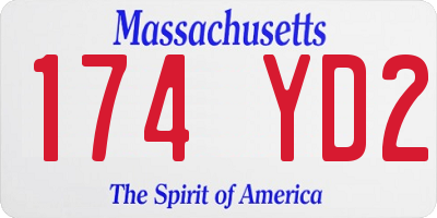 MA license plate 174YD2