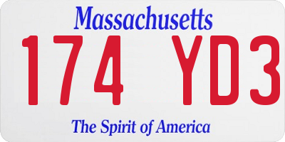 MA license plate 174YD3