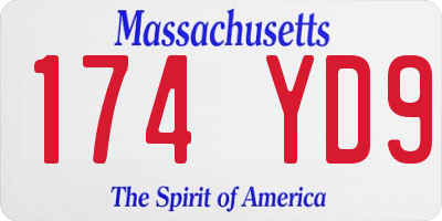 MA license plate 174YD9