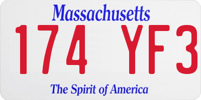 MA license plate 174YF3