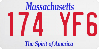 MA license plate 174YF6