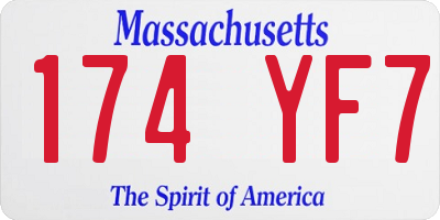 MA license plate 174YF7