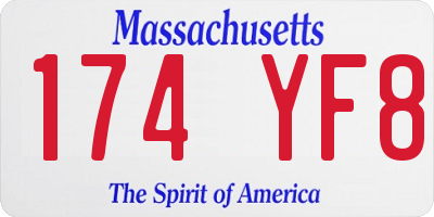 MA license plate 174YF8