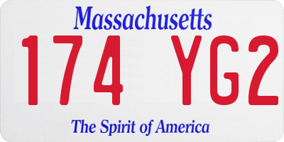 MA license plate 174YG2