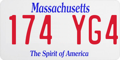 MA license plate 174YG4