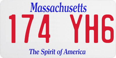 MA license plate 174YH6