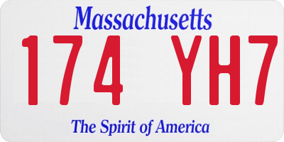 MA license plate 174YH7