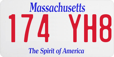 MA license plate 174YH8