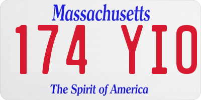 MA license plate 174YI0