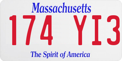 MA license plate 174YI3