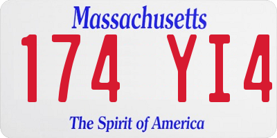 MA license plate 174YI4