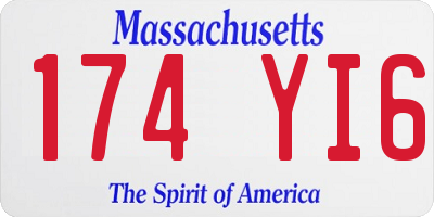 MA license plate 174YI6