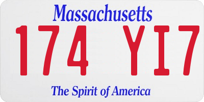 MA license plate 174YI7