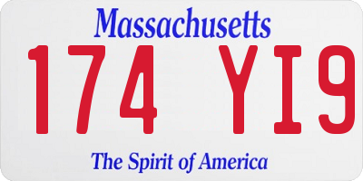 MA license plate 174YI9